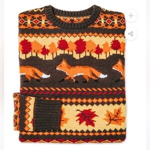 Kiel James Patrick Fox and Foliage Sweater Unisex XS